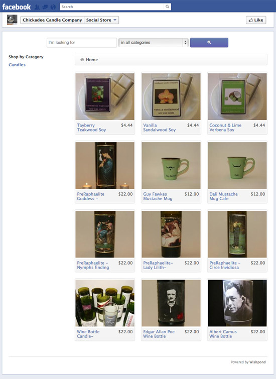 Chickadee Candle Company Facebook Storefront