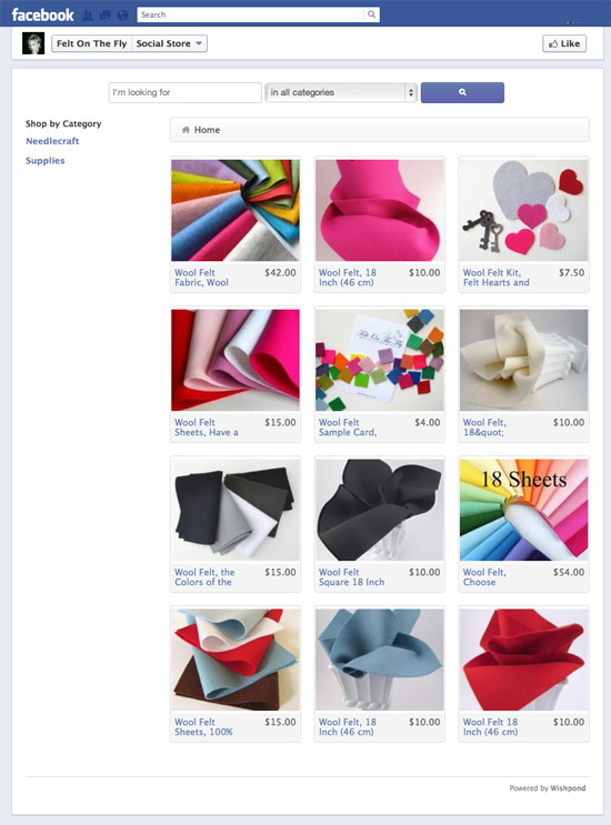 Felt on the Fly Facebook Storefront