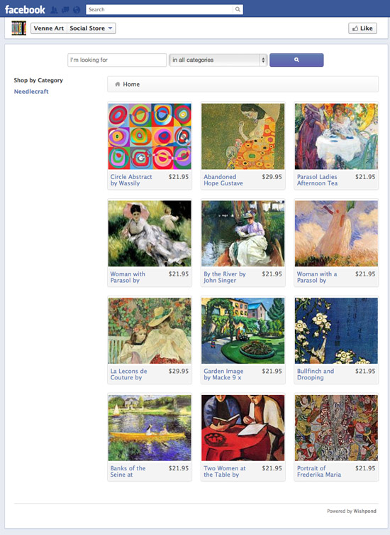 Venne Art Facebook Storefront