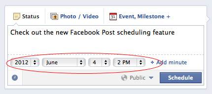 Facebook post scheduling interface