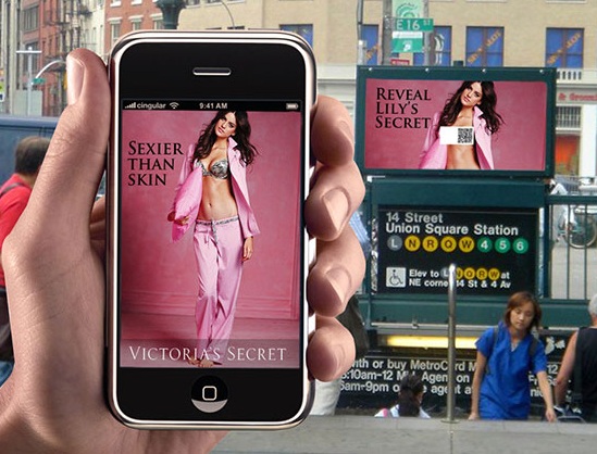 QR code victorias secret billboard advertisement